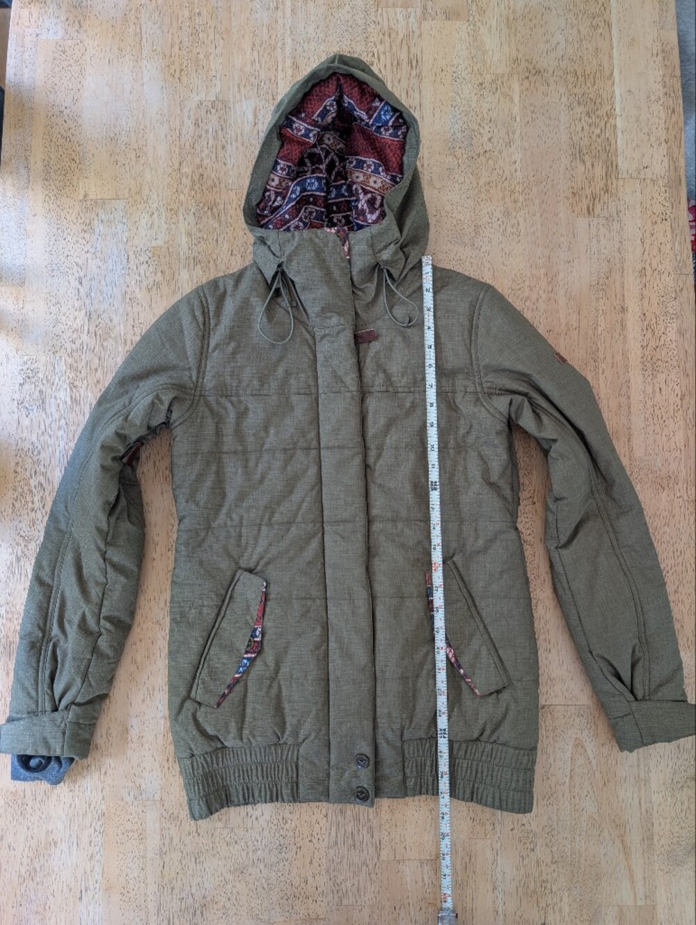 Roxy Olive Green Quilted Hooded Ski Jacket Dry Flight Size XS